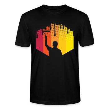 Peintre - T-shirt bio CRAFTER Stanley Stella Unisexe - noir - Devant - Alina (178cm) & Michal (187cm)