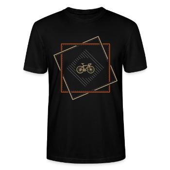 Road Bike Square - Premium Shirt - Stanley/Stella CRAFTER Unisex Organic T-Shirt - black - Front - Alina (178cm) & Michal (187cm)