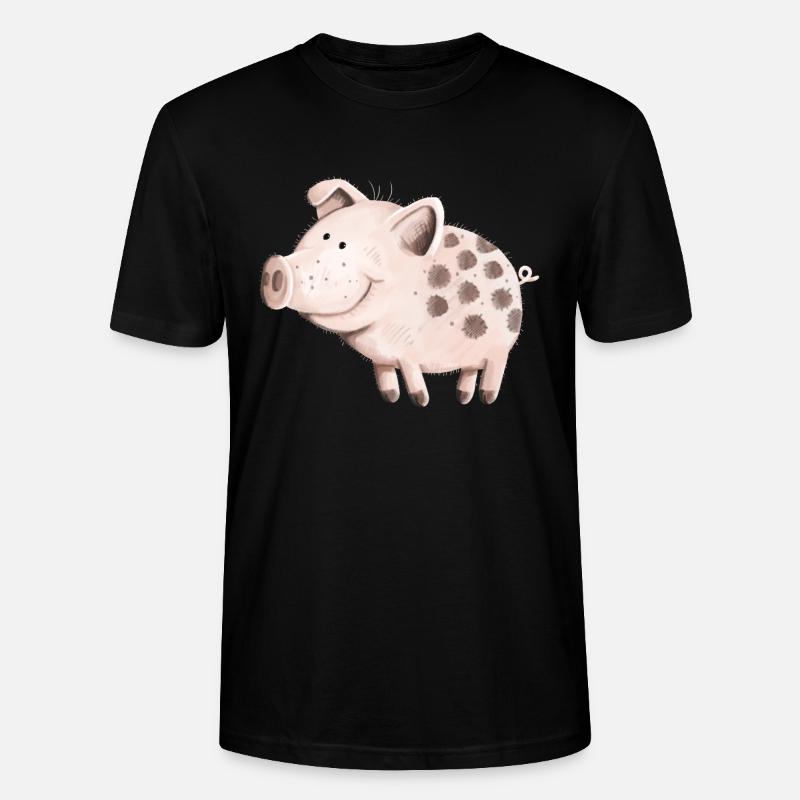 Süßes Schwein - Stanley/Stella Unisex Bio-T-Shirt CRAFTER - Schwarz