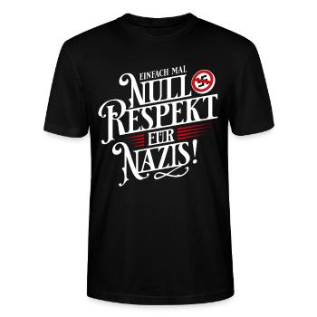 Gegen Rechts - Gegen Rassismus - FCK NZS - Stanley/Stella Unisex Bio-T-Shirt CRAFTER - Schwarz - Vorne - Alina (178cm) & Michal (187cm)