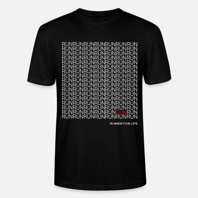 Run Run Run pattern with red accent - Stanley/Stella CRAFTER Unisex Organic T-Shirt - black