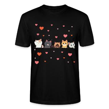 Chats gang masque masque facial masque en tissu - T-shirt bio CRAFTER Stanley Stella Unisexe - noir - Devant - Alina (178cm) & Michal (187cm)