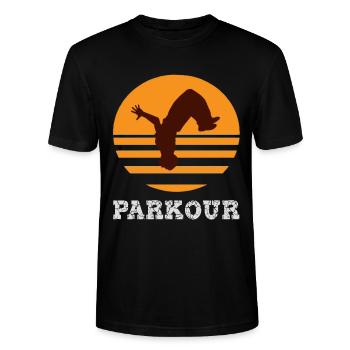 parkour - T-shirt bio CRAFTER Stanley Stella Unisexe - noir - Devant - Alina (178cm) & Michal (187cm)