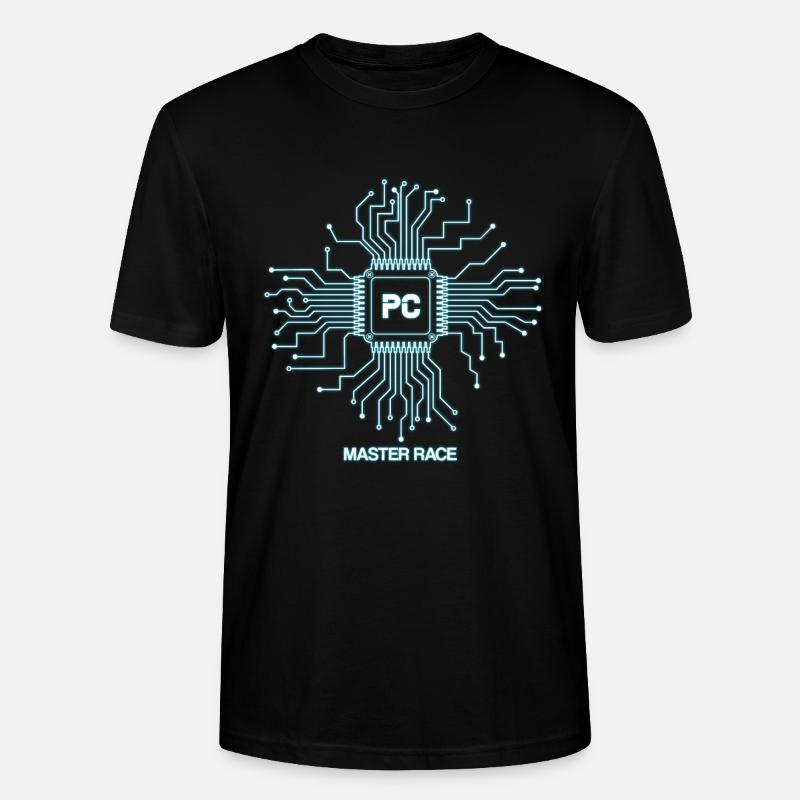 Blaues PC-Master-Race - CPU-Nerd - Stanley/Stella Unisex Bio-T-Shirt CRAFTER - Schwarz