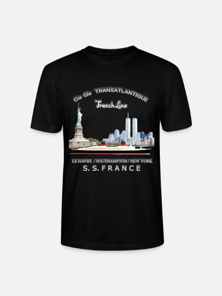 FRANCE PAQUEBOT NEW YORK - T-shirt bio CRAFTER Stanley Stella Unisexe - noir