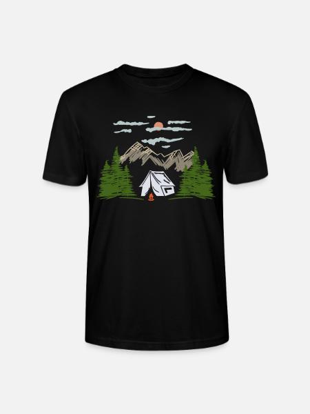 Camping Camping Mountain Motif Gift Idea - Stanley/Stella CRAFTER Unisex Organic T-Shirt - black