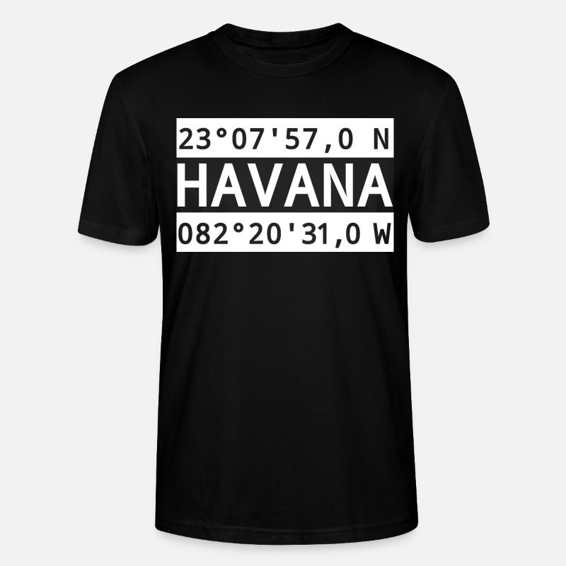 Coordonnées de La Havane - T-shirt bio CRAFTER Stanley Stella Unisexe - noir