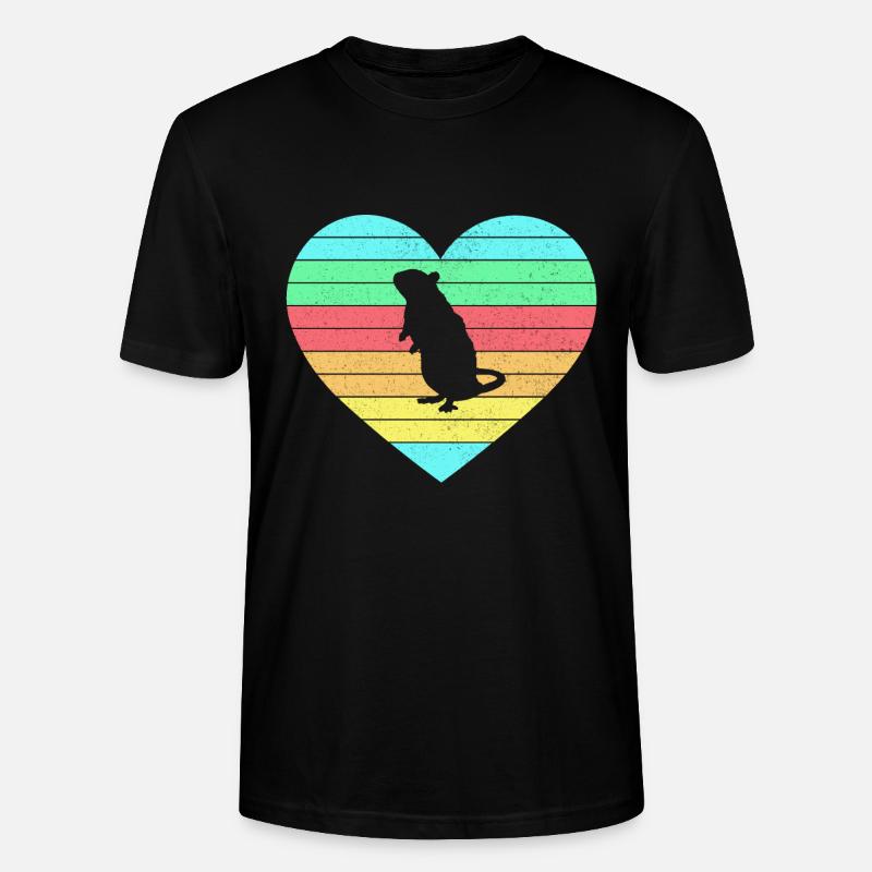 Maus Herz Design mit Regenbogen / Geschenk - Stanley/Stella Unisex Bio-T-Shirt CRAFTER - Schwarz