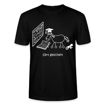 färt gescheit, intelligentes Pferd, IQ, schlau - Stanley/Stella Unisex Bio-T-Shirt CRAFTER - Schwarz - Vorne - Alina (178cm) & Michal (187cm)