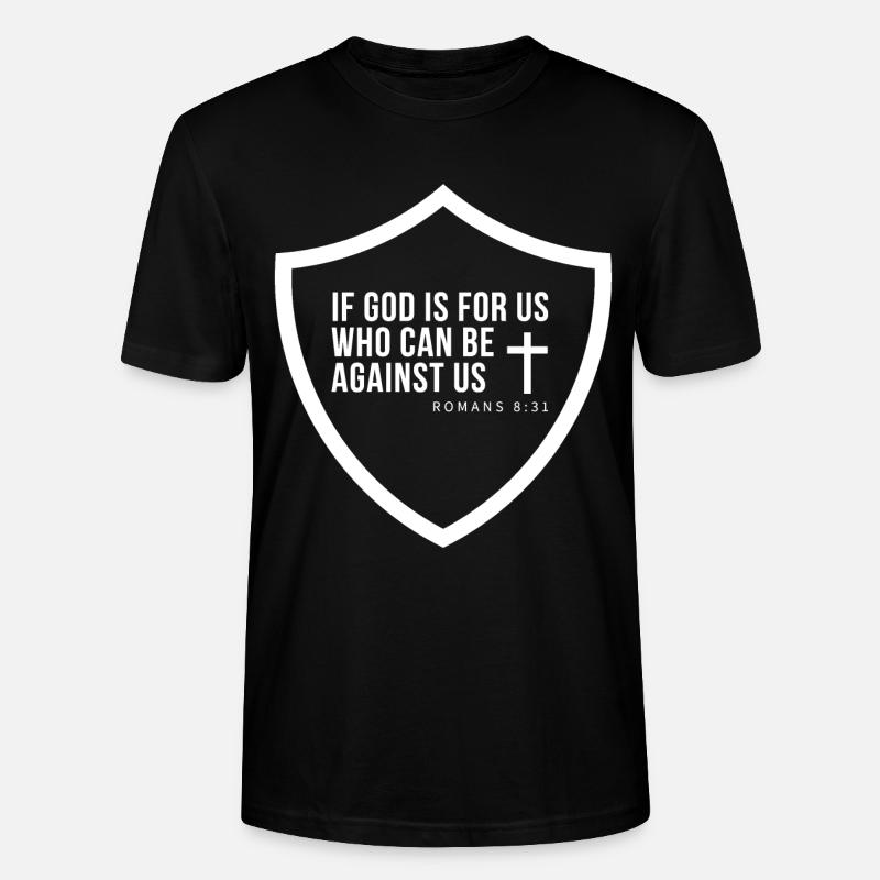 Glaubensschild Romans 8:31 - Stanley/Stella Unisex Bio-T-Shirt CRAFTER - Schwarz