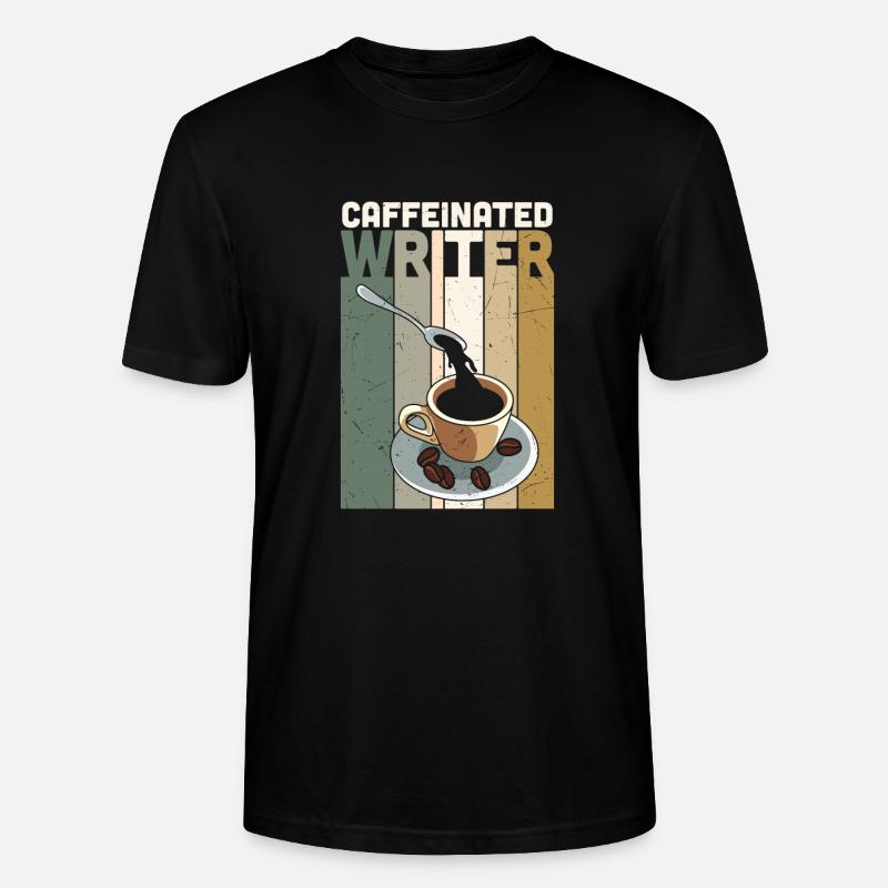 Caffeinated Writer Writing Novel Writer - Stanley/Stella CRAFTER Unisex Organic T-Shirt - black
