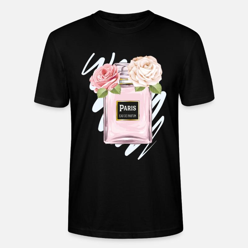 Flacon de parfum avec des roses aquarelles - T-shirt bio CRAFTER Stanley Stella Unisexe - noir