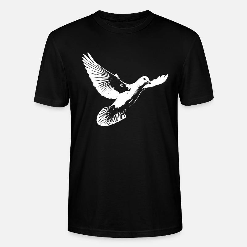 Wunderschöne weisse Taube - Stanley/Stella Unisex Bio-T-Shirt CRAFTER - Schwarz
