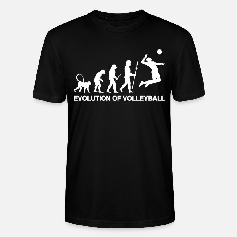 Evolution des Volleyballs - Stanley/Stella Unisex Bio-T-Shirt CRAFTER - Schwarz