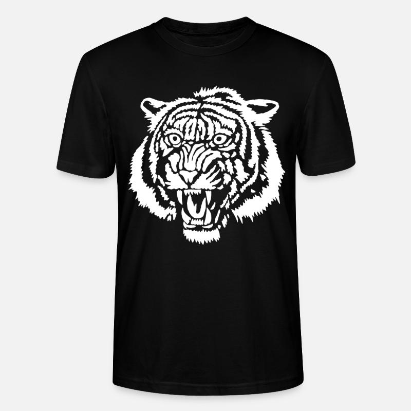 Weißer Tiger Graffiti - Stanley/Stella Unisex Bio-T-Shirt CRAFTER - Schwarz