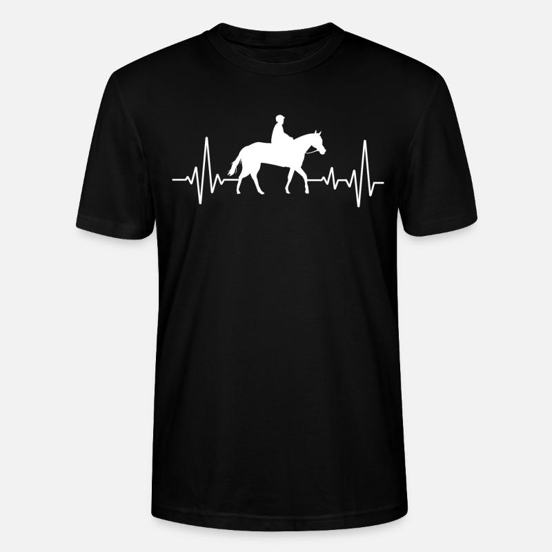 Herzfrequenz, Pferde - Stanley/Stella Unisex Bio-T-Shirt CRAFTER - Schwarz