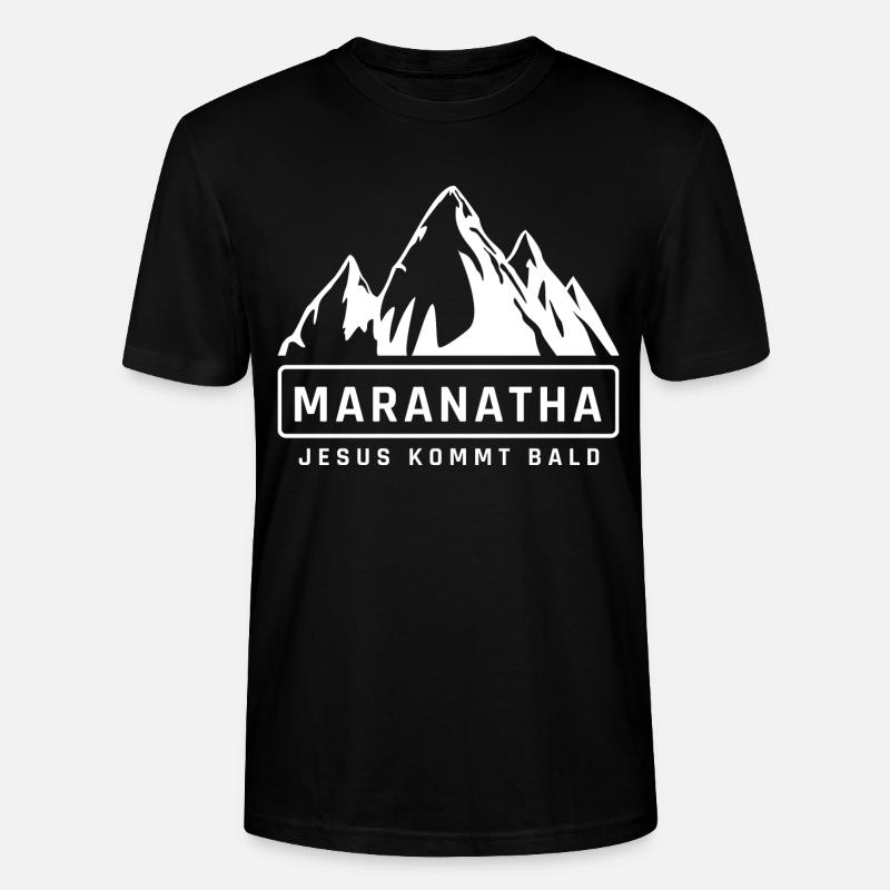 Maranatha Bergblick JesusKommt Bald - Stanley/Stella Unisex Bio-T-Shirt CRAFTER - Schwarz