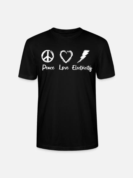 Peace Love Electricity - Stanley/Stella CRAFTER Unisex Organic T-Shirt - black