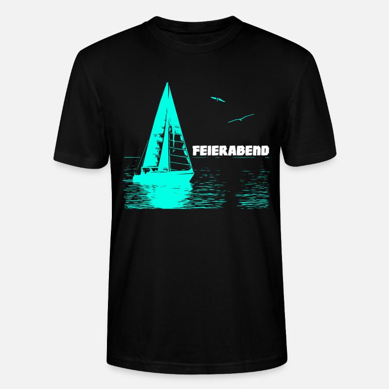 Feierabend Segelboot und 2 Möwen - Stanley/Stella Unisex Bio-T-Shirt CRAFTER - Schwarz