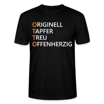 Otto Name Geschenk - Stanley/Stella Unisex Bio-T-Shirt CRAFTER - Schwarz - Vorne - Alina (178cm) & Michal (187cm)