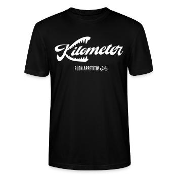 Kilometerfresser - Stanley/Stella Unisex Bio-T-Shirt CRAFTER - Schwarz - Vorne - Alina (178cm) & Michal (187cm)