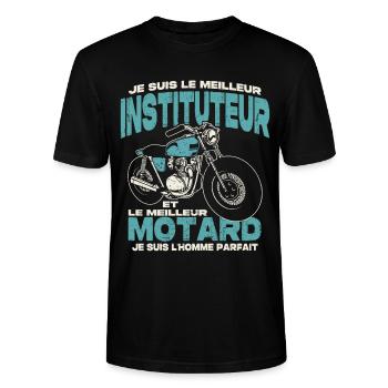 Le meilleur instituteur et le meilleur motard - T-shirt bio CRAFTER Stanley Stella Unisexe - noir - Devant - Alina (178cm) & Michal (187cm)