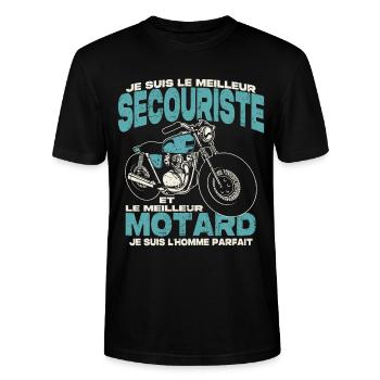 Le meilleur secouriste et le meilleur motard - T-shirt bio CRAFTER Stanley Stella Unisexe - noir - Devant - Alina (178cm) & Michal (187cm)