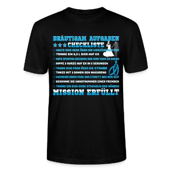 Junggesellenabschied Aufgabenliste - Stanley/Stella Unisex Bio-T-Shirt CRAFTER - Schwarz - Vorne - Alina (178cm) & Michal (187cm)