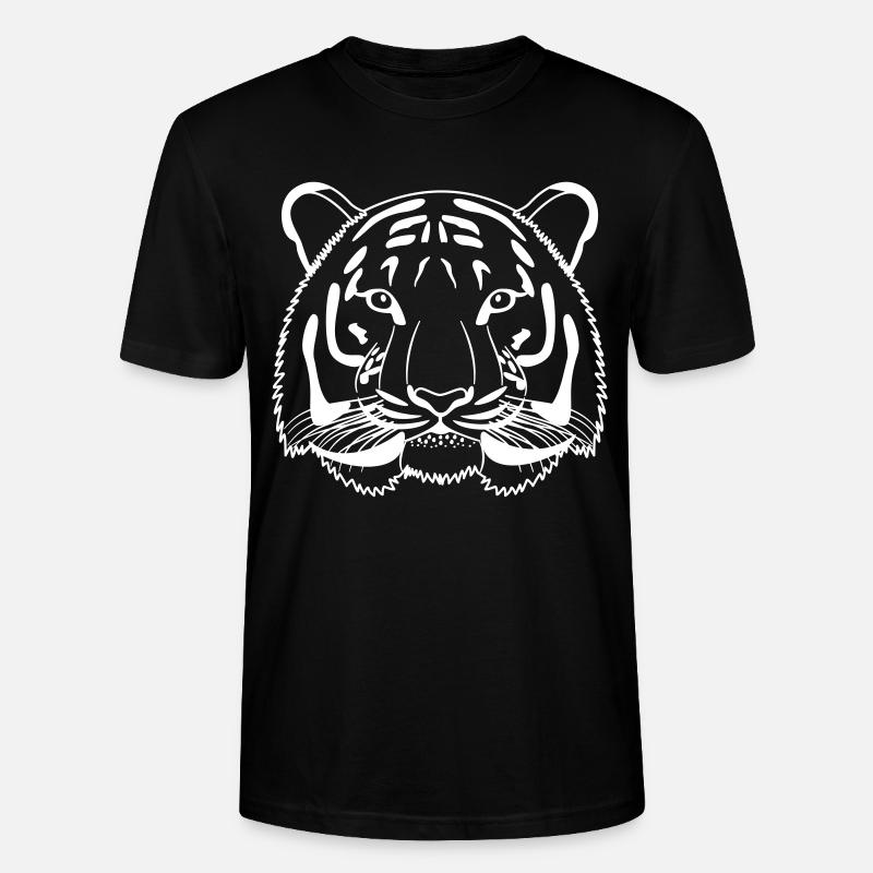 Tiger Kopf - Umriss hell - Stanley/Stella Unisex Bio-T-Shirt CRAFTER - Schwarz