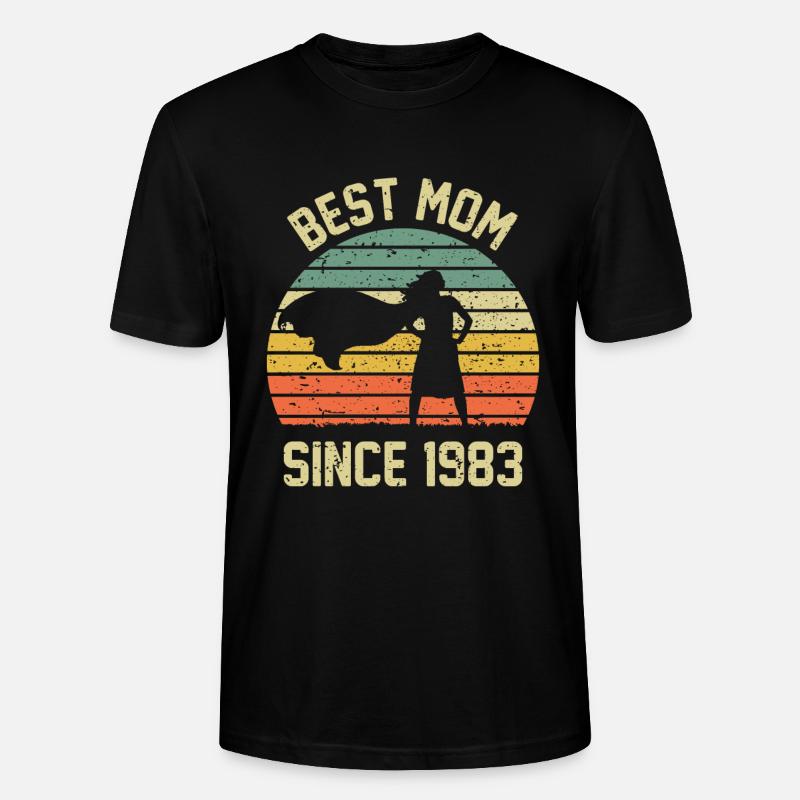 Best mom since 1983 - Stanley/Stella CRAFTER Unisex Organic T-Shirt - black