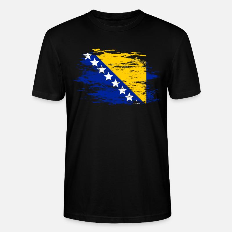Drapeau bosnien utilisé - T-shirt bio CRAFTER Stanley Stella Unisexe - noir