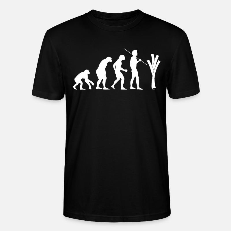 Evolution des Lauchs (weiß) - Stanley/Stella Unisex Bio-T-Shirt CRAFTER - Schwarz