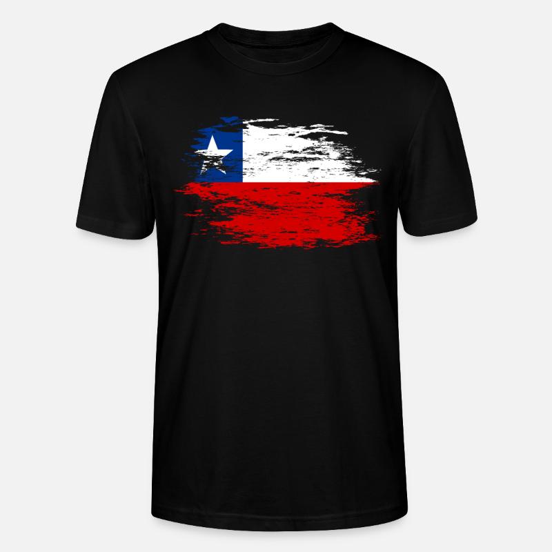Drapeau chilien utilisé - T-shirt bio CRAFTER Stanley Stella Unisexe - noir