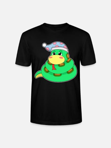 Snake Sleeping Nightcap - Stanley/Stella CRAFTER Unisex Organic T-Shirt - black