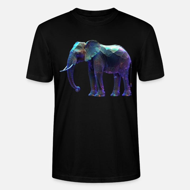Elephant iriszierend I - Stanley/Stella Unisex Bio-T-Shirt CRAFTER - Schwarz