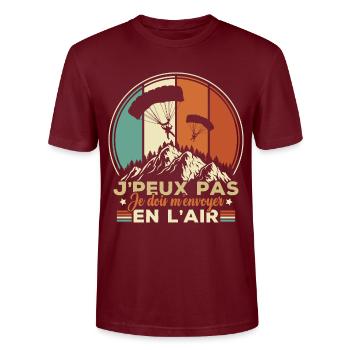 Je Peux Pas J'Ai En L'Air Parachutisme - T-shirt bio CRAFTER Stanley Stella Unisexe - bordeaux - Devant - Alina (178cm) & Michal (187cm)