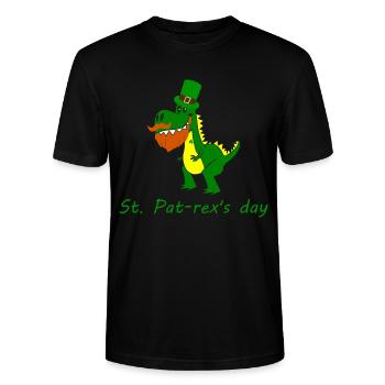 T-rex zum St. Patricks day - Stanley/Stella Unisex Bio-T-Shirt CRAFTER - Schwarz - Vorne - Alina (178cm) & Michal (187cm)