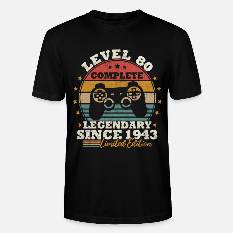 Niveau 80 débloqué - T-shirt bio CRAFTER Stanley Stella Unisexe - noir