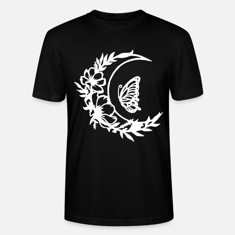 Fleurs de lune (blanc) - T-shirt bio CRAFTER Stanley Stella Unisexe - noir