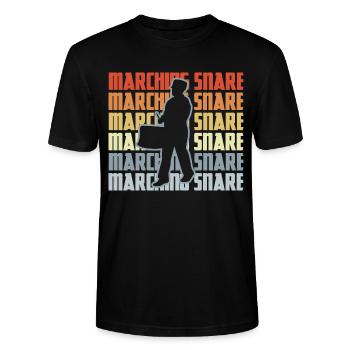 Vintage Marschtrommel - Stanley/Stella Unisex Bio-T-Shirt CRAFTER - Schwarz - Vorne - Alina (178cm) & Michal (187cm)