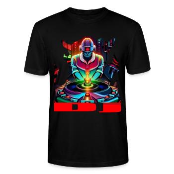 Dj - Stanley/Stella Unisex Bio-T-Shirt CRAFTER - Schwarz - Vorne - Alina (178cm) & Michal (187cm)