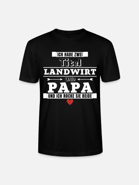 Ich habe zwei Titel Landwirt und Papa - Stanley/Stella Unisex Bio-T-Shirt CRAFTER - Schwarz