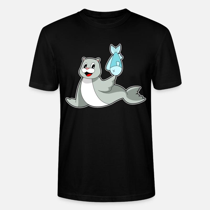 Poisson phoque - T-shirt bio CRAFTER Stanley Stella Unisexe - noir