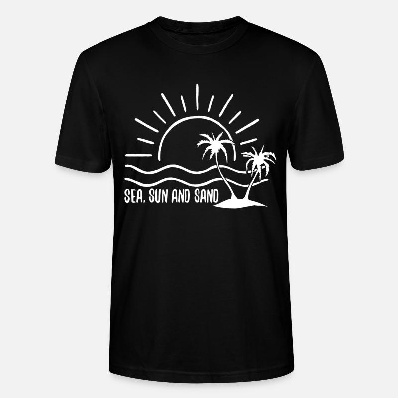 Mer, soleil et sable (blanc) - T-shirt bio CRAFTER Stanley Stella Unisexe - noir