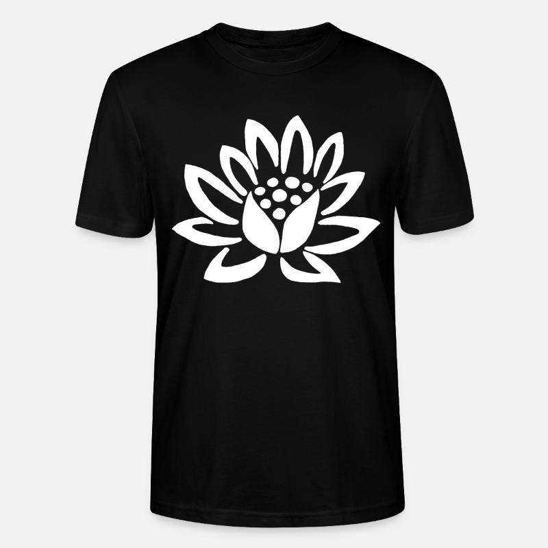 Lotus blanc et la nature - T-shirt bio CRAFTER Stanley Stella Unisexe - noir