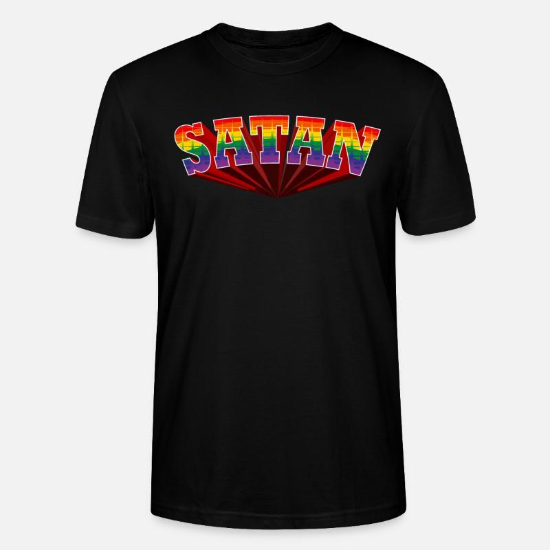 Satan Regenbogen Text - Stanley/Stella Unisex Bio-T-Shirt CRAFTER - Schwarz