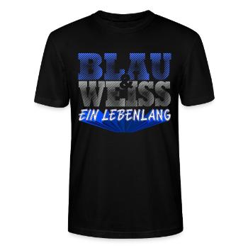 Blau Weiss ein Leben Lang - Stanley/Stella Unisex Bio-T-Shirt CRAFTER - Schwarz - Vorne - Alina (178cm) & Michal (187cm)