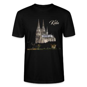Köln - Stanley/Stella Unisex Bio-T-Shirt CRAFTER - Schwarz - Vorne - Alina (178cm) & Michal (187cm)