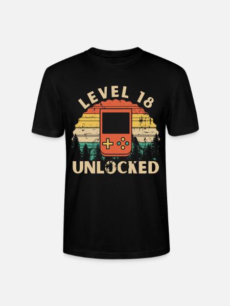 Level 18 Unlocked - Stanley/Stella CRAFTER Unisex Organic T-Shirt - black