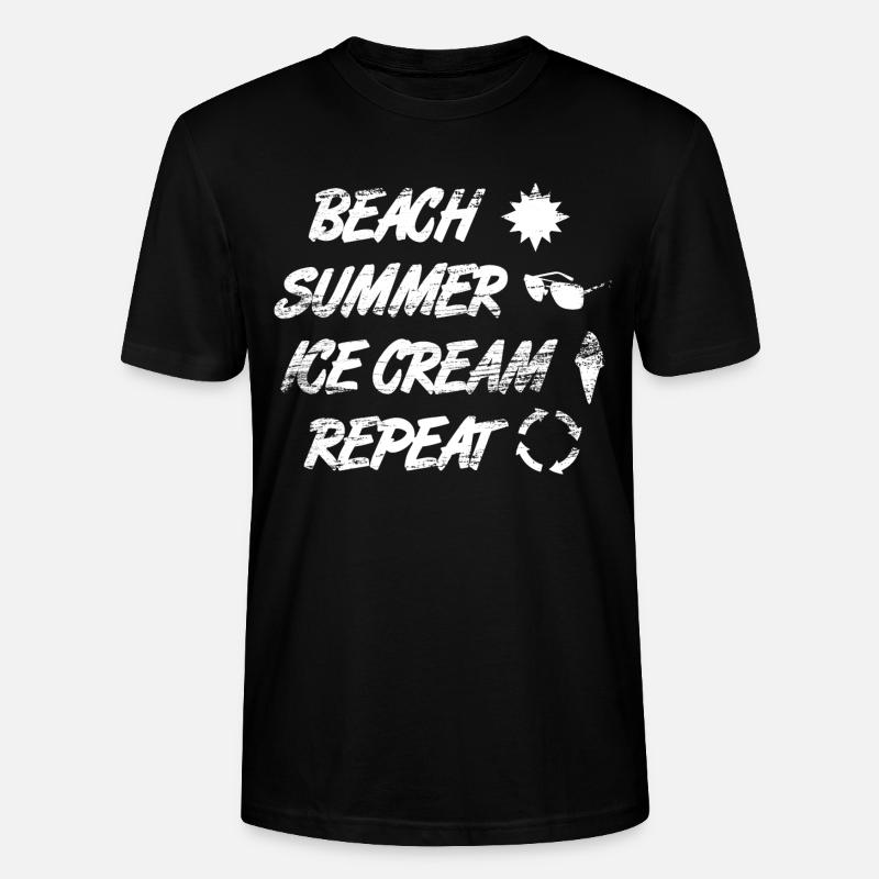 Strand Sommer Eiscreme Wiederholung - Stanley/Stella Unisex Bio-T-Shirt CRAFTER - Schwarz